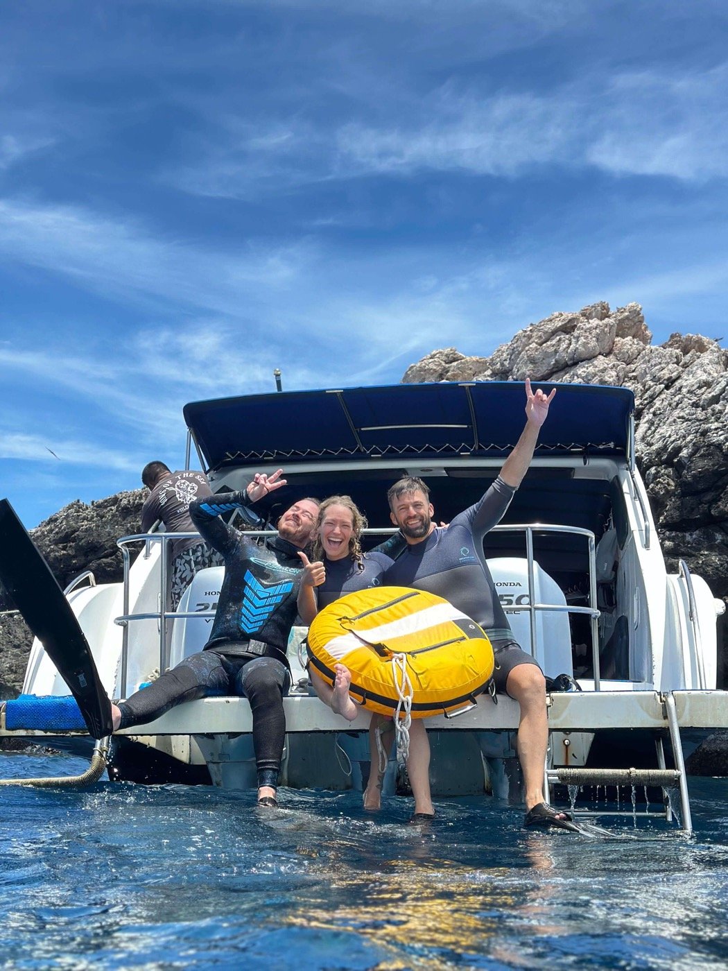 Freediving group at surface near Koh Samui